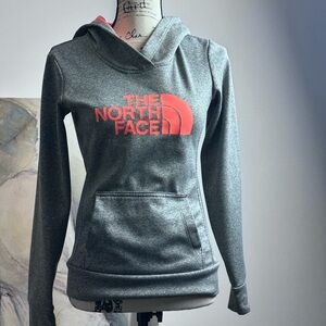 The North Face Women's Gray and Red Hoodie